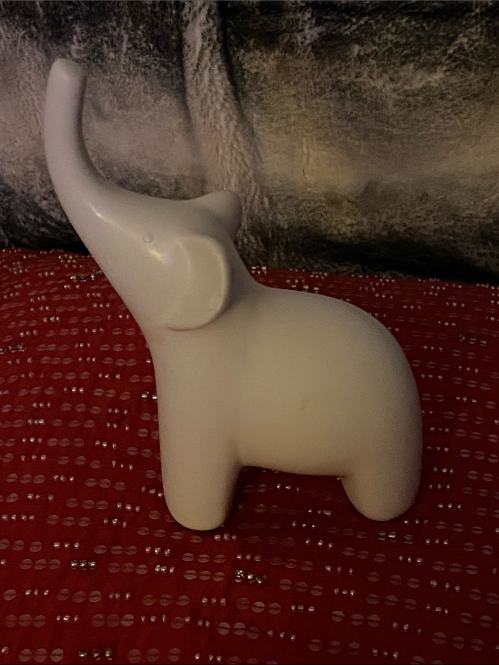 Lucky White Ceramic Elephant
